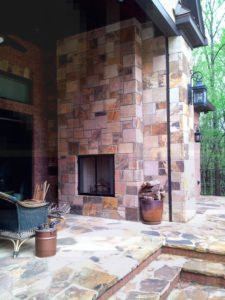 stone fireplace outdoor